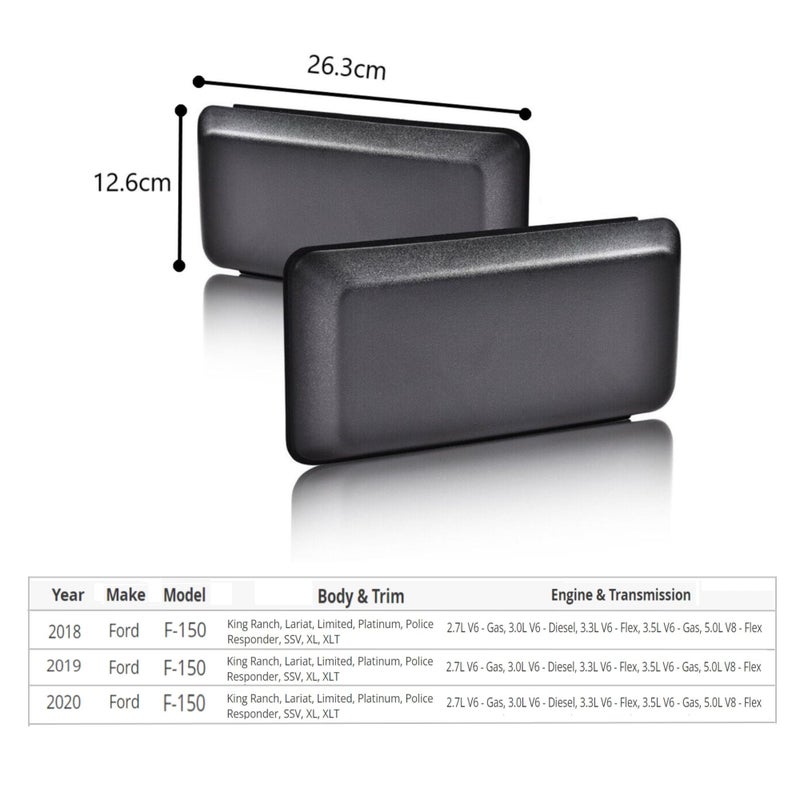 EzMech Front Bumper Pad 2018-2020 Ford F-150 F150 Trim (Set) Driver & Passenger Side Guards Inserts Pads Caps Textured Black - Image 3
